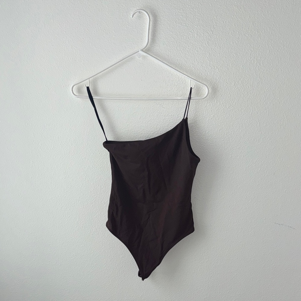 Babaton Brown One Shoulder Bodysuit